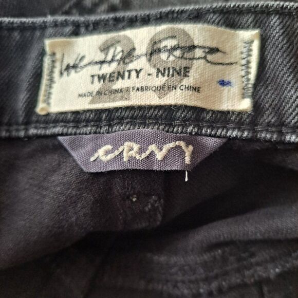 We The Free People Curvy Straight Factory Ripped Black High Waist Denim Jeans 29 - Picture 8 of 8